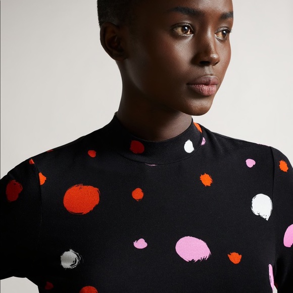 New With Tags Ted Baker London Womens Lilyz High Neck Fitted Tee Multiple Sizes - Picture 7 of 9